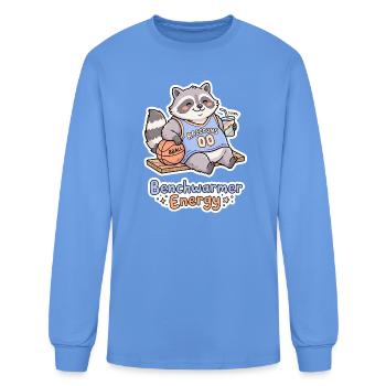 Benchwarmer Energy - Cute Raccoon Basketball - Men's Long Sleeve T-Shirt - carolina blue - Front