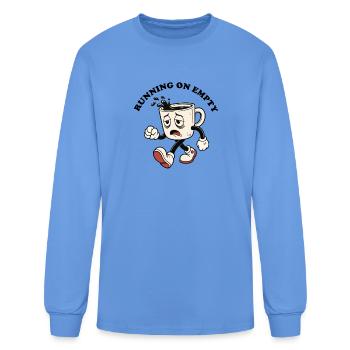 Exhausted Coffee Mug Runner - Men's Long Sleeve T-Shirt - carolina blue - Front