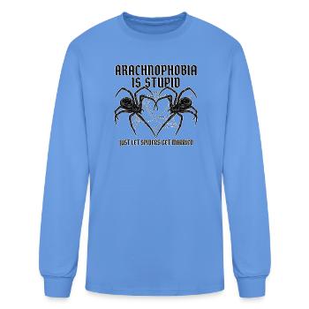 Arachnophobia Is Stupid: Spiders Wed - Men's Long Sleeve T-Shirt - carolina blue - Front