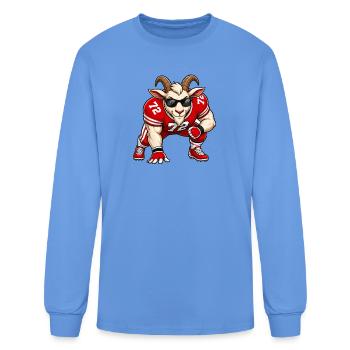 G.O.A.T. Defensive Offensive Lineman Football Goat - Men's Long Sleeve T-Shirt - carolina blue - Front