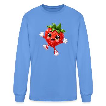 Strawberry Kawaii Cheer - Men's Long Sleeve T-Shirt - carolina blue - Front