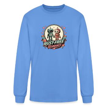 Rust-Free Romance Robots - Men's Long Sleeve T-Shirt - carolina blue - Front