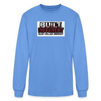 Built Different – Blue Collar Mindset - Men's Long Sleeve T-Shirt - carolina blue - Front
