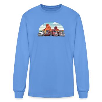 Semi-trailer back on the road - Men's Long Sleeve T-Shirt - carolina blue - Front