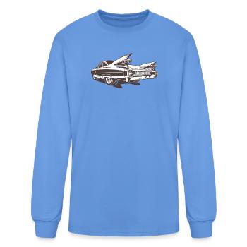 Vintage Classic Retro Tailfin Car Vector - Men's Long Sleeve T-Shirt - carolina blue - Front