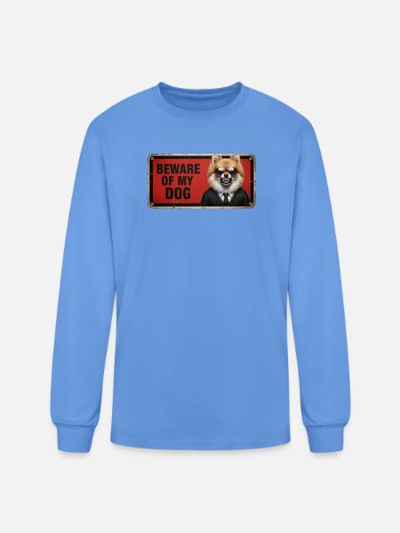 Beware of my dog - Men's Long Sleeve T-Shirt - carolina blue