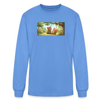 Balançoire de jardin des Amis de la Forêt - T-shirt à manches longues Homme - bleu caroline - Devant