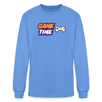 Game Time Retro Pixel Controller  - Men's Long Sleeve T-Shirt - carolina blue - Front