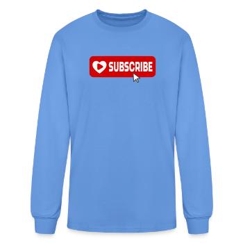 Fabulous YouTube Channel Subscribe Button Icon - Men's Long Sleeve T-Shirt - carolina blue - Front