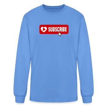 Fabulous YouTube Channel Subscribe Button Icon - Men's Long Sleeve T-Shirt - carolina blue - Front