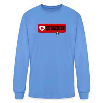 Fabulous YouTube Channel Subscribe Button Icon - Men's Long Sleeve T-Shirt - carolina blue - Front