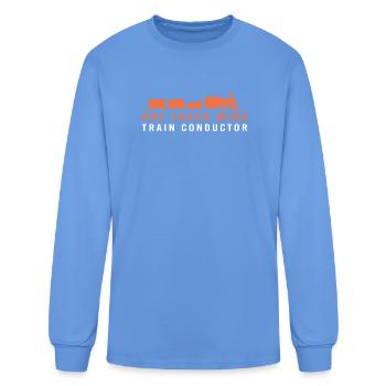 Railway Train Conductor - Men's Long Sleeve T-Shirt - carolina blue - Front