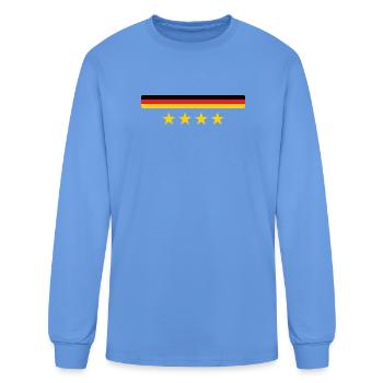 Germany Flag 4 Stars - Football Champion - Men's Long Sleeve T-Shirt - carolina blue - Front