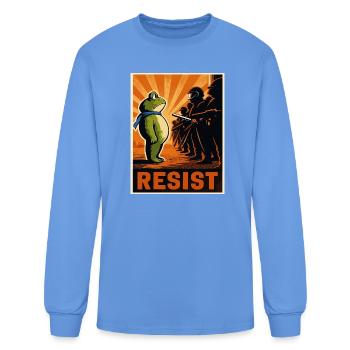 Portland Frog Protest Resist - T-shirt à manches longues Homme - bleu caroline - Devant