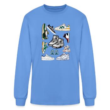Sneakers collage color - Men's Long Sleeve T-Shirt - carolina blue - Front