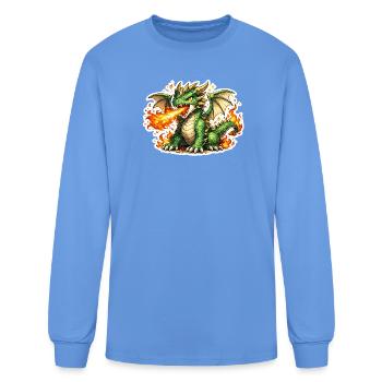 Emerald Ember Dragon - Men's Long Sleeve T-Shirt - carolina blue - Front