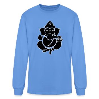Ganesha Lotus Silhouette Art - Men's Long Sleeve T-Shirt - carolina blue - Front