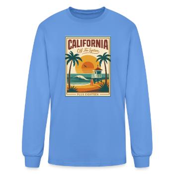 California Sunset Off The System Design - Men's Long Sleeve T-Shirt - carolina blue - Front