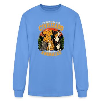 Yo quisiera ser civilizado 1 - Men's Long Sleeve T-Shirt - carolina blue - Front
