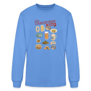 Bavarian Bites Food and Drink Pattern - Men's Long Sleeve T-Shirt - carolina blue - Front