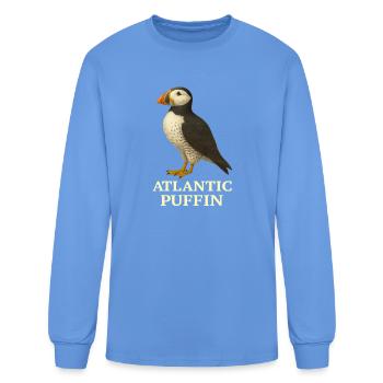 Design de l’Amoureux de la Nature des Macareux de l’Atlantique - T-shirt à manches longues Homme - bleu caroline - Devant