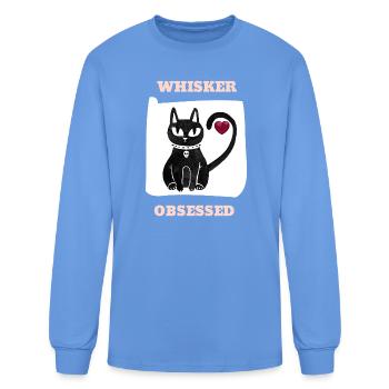 Whisker_Obsessed - Men's Long Sleeve T-Shirt - carolina blue - Front
