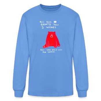 Red Bear Cheese Wish - Men's Long Sleeve T-Shirt - carolina blue - Front