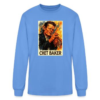 Chet Baker Watercolor Jazz - Men's Long Sleeve T-Shirt - carolina blue - Front
