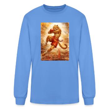 Cheetah Boxer in Ring Action - Men's Long Sleeve T-Shirt - carolina blue - Front