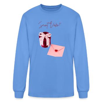 Valentine Velvet Gift Set Illustration - Men's Long Sleeve T-Shirt - carolina blue - Front