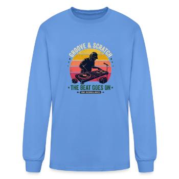 Groove & Scratch Vinyl Beats - Men's Long Sleeve T-Shirt - carolina blue - Front