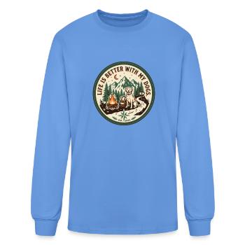 Life Is Better with My Dogs - Men's Long Sleeve T-Shirt - carolina blue - Front