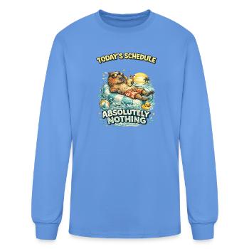 Lazy Bear Beach Day: Absolutely Nothing - Men's Long Sleeve T-Shirt - carolina blue - Front