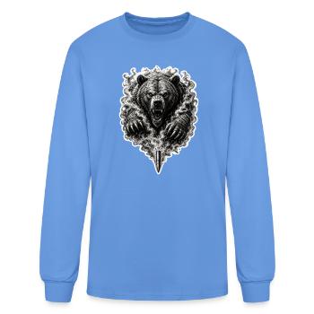 Smoked Bear Vanguard - Men's Long Sleeve T-Shirt - carolina blue - Front