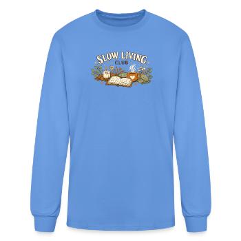 slow living, slow living club, cozy aesthetic - Men's Long Sleeve T-Shirt - carolina blue - Front
