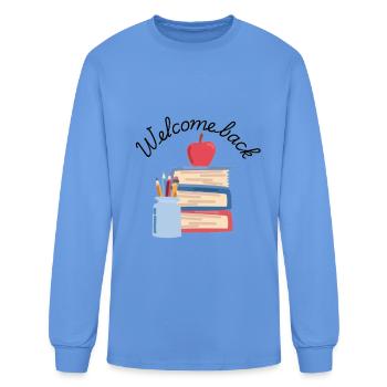Bienvenue - T-shirt à manches longues Homme - bleu caroline - Devant