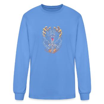 Flaming Wolf Ember Rune - Men's Long Sleeve T-Shirt - carolina blue - Front