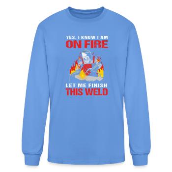 Construction Worker Metal Welder - Men's Long Sleeve T-Shirt - carolina blue - Front