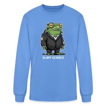 Slimy Scientist Halloween Frog - Men's Long Sleeve T-Shirt - carolina blue - Front