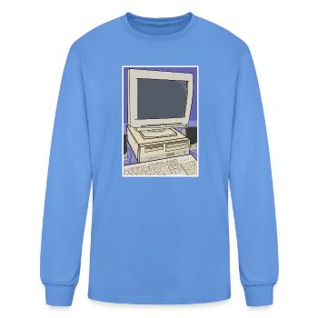 Retro Computer Desktop Setup - Men's Long Sleeve T-Shirt - carolina blue - Front