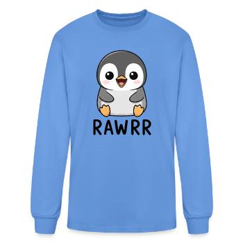 Cute Cartoon Penguin Chibi Rawr - Men's Long Sleeve T-Shirt - carolina blue - Front