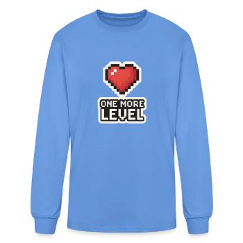 One More Level Pixel Heart - Men's Long Sleeve T-Shirt - carolina blue - Front
