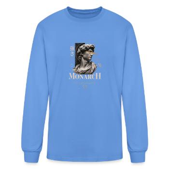 Monarch Crest Statue - Men's Long Sleeve T-Shirt - carolina blue - Front
