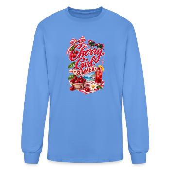 Cherry Girl Summer Retro Vibe - Men's Long Sleeve T-Shirt - carolina blue - Front