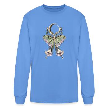 Lunar Moth Moonlit Garden Bloom - Men's Long Sleeve T-Shirt - carolina blue - Front