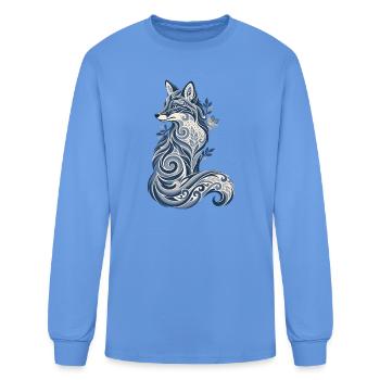 Frostlit Swirl Wolf - Men's Long Sleeve T-Shirt - carolina blue - Front