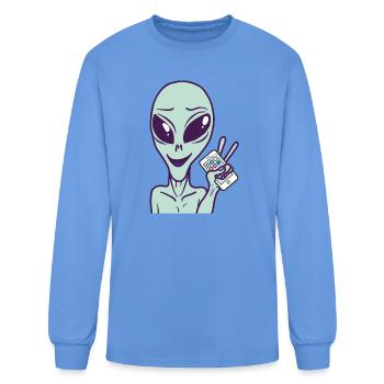 E.T. holding a cell phone - Men's Long Sleeve T-Shirt - carolina blue - Front