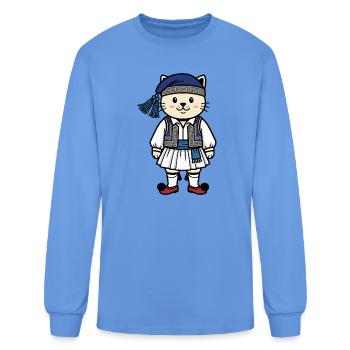 Greece Cat - Men's Long Sleeve T-Shirt - carolina blue - Front