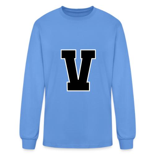 Varsity Letter V Athletic Alphabet Graphic - Men's Long Sleeve T-Shirt