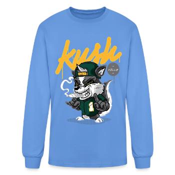 Urban Wolf Mascot Graffiti Jersey - Men's Long Sleeve T-Shirt - carolina blue - Front
